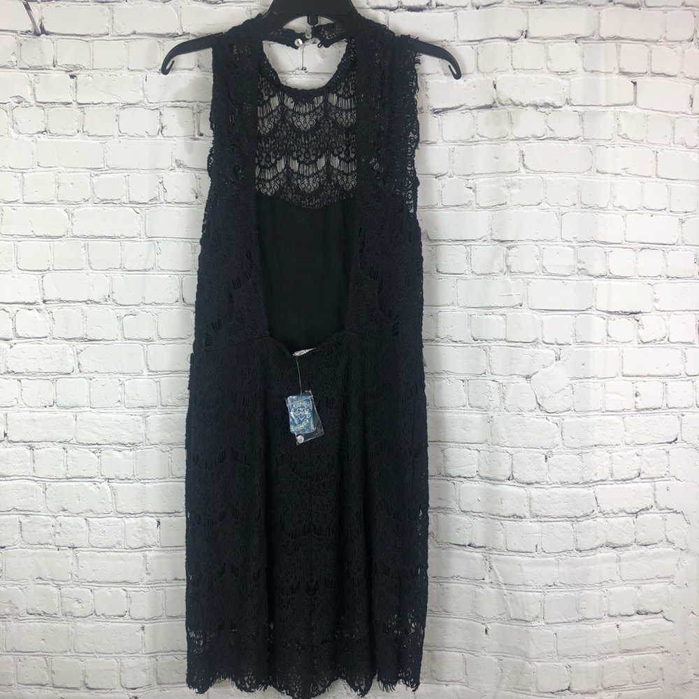 Free People Lace Daydream Bodycon Slip Dress Black - Picture 4 of 6